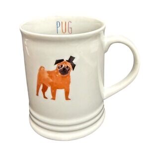Fringe Studio Pet Shop Pug in Top Hat White Ceramic Coffee Mug Dog Lover Gift